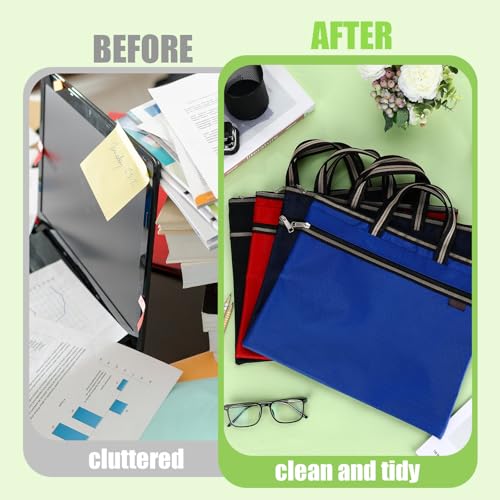 24 Pcs Large Zipper Pouch Handle, Waterproof File Bag, 4 Colors