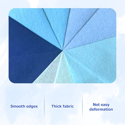 30Pcs Stiff Felt Sheets, 1mm Thick Felt Fabric Squares for Sewing & DIY - color: Blue Series