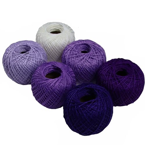 KCS Mercerized Pearl Cotton Thread Size 8 Crochet Needlework Embroidery Threads Ball (6, 11) - color: 11