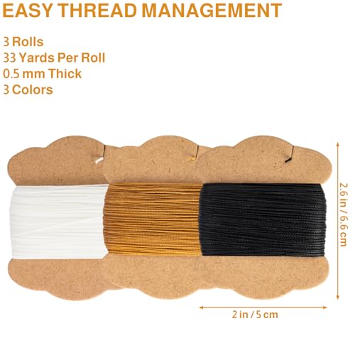 Upholstery Repair Kit, Bonded Round Waxed Thread Set with Sewing Needles