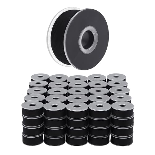 Mandala Crafts Black 15J SA156 Prefilled Bobbin Thread, 144 PCs - color: Black, size: Size A 144 X 142 Yards