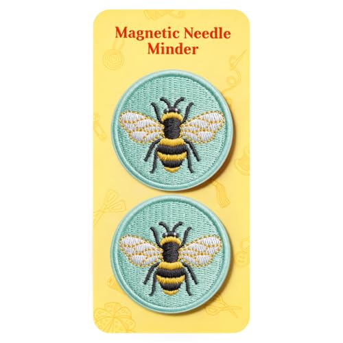 DELLAN 2-Pack Magnetic Needle Minder, Cute Bee Needle Holder - color: Bee&Bee