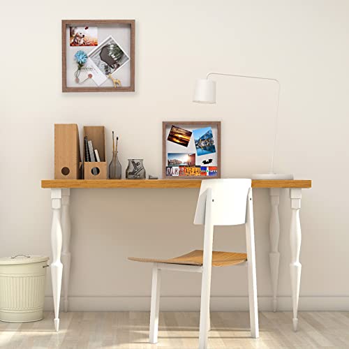 Muzilife 8x8 Small Shadow Box Wood Picture Frame, Tempered Glass, Brown - color: Brown, size: 8x8