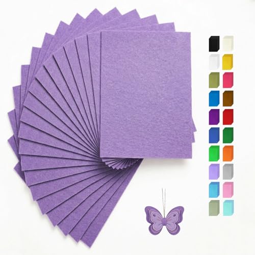 Lavender Felt Fabric Sheets Stiff 20 Pcs 8" X 12" 1mm Thick - color: Lavender