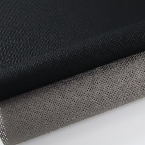 KCS 2 pc of 15" x 18"(38cmx45cm) Counted Cross Stitch Cotton Aida Cloth Needlework Fabric Box (Dark Grey+Black,16CT) - color: Dark Grey+black, size: 16CT