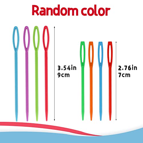 Lunarm Plastic Needles 50pcs Plastic Sewing Needles for Yarn 2 Sizes - size: 2.76 inches and 3.54 inches