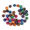 AD Beads Natural Gemstone 8mm Round Loose Beads Big Hole 2.5mm Sized 40pcs (Multicolour Tiger's Eye) - color: Multicolour tiger's eye