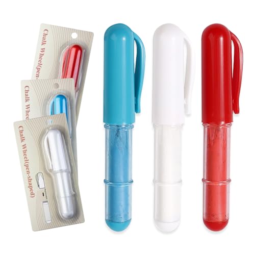 3PCS Sewing Chalk for Fabric, Wipeable and Washable Fabric Chalk for Sewing, Tailors Chalk for Fabric Etailed Marking on Fabrics, Cottons, Leathers - Blue, White, Red - color: White & Blue & Red
