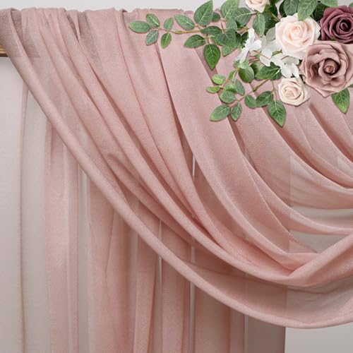 Wedding Arch Draping Fabric 1 Panel Dusty Rose Sheer Backdrop Drapes - color: Dusty Rose, size: 1 Panel