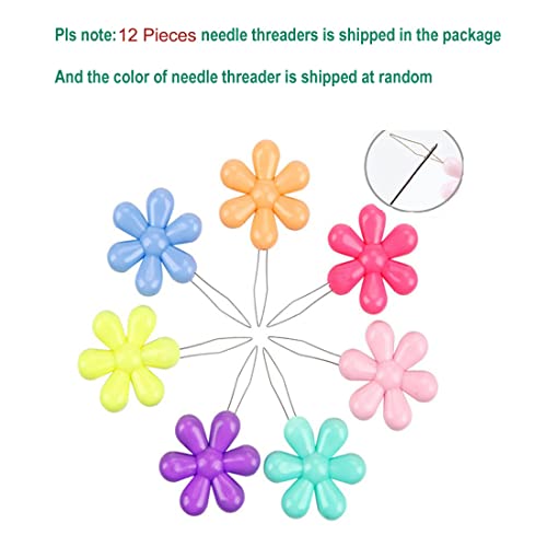 Needle Threaders, Multicolor Embroidery Needle Threader Tool 12 Pieces
