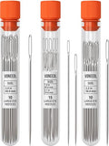 VONEEDL 35 PCS Large Eye Sharp Hand Sewing Needles 4 Assorted Sizes - Easy Threading Embroidery Needles - Perfect for Quilting, Crafting, Darning, Weave, Crochet, and DIY