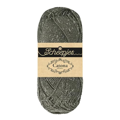 Scheepjes Catona Shine Cotton-Metallic Yarn 50g - 242-S Metal Grey Silver - color: 242-S Metal Grey - Silver