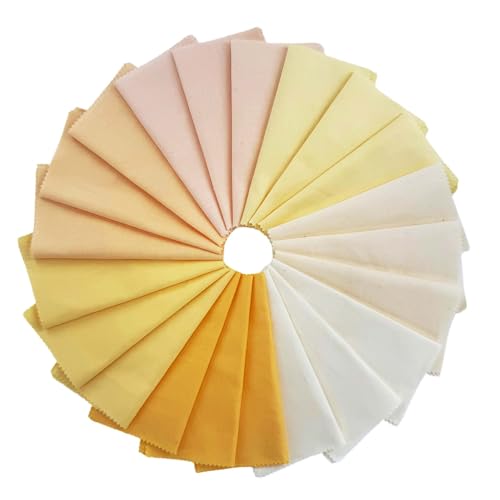 Cream Beige Solid Cotton Quilting Fabric Charm Pack 5" Precut Quilt Squares, 42 PCS 7 Shades (6 Each), Neutral Tone Medium Weight Fabric for Quilting Sewing - color: Iceam, size: 5 inch x 5 inch