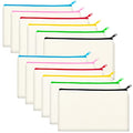 Legigo Blank Canvas Bags Zipper Pouch Makeup Bags Pencil Pouch Bulk - color: Beige (color zipper)