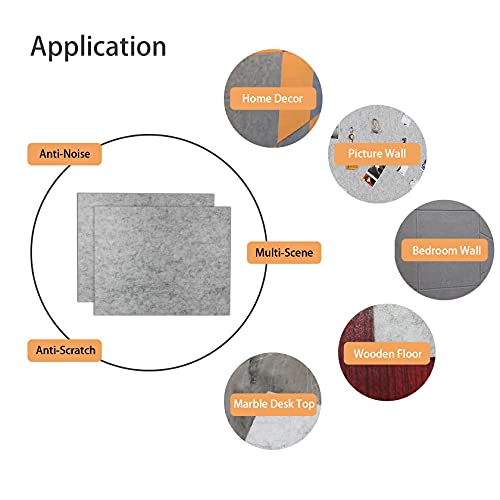 8 MM Thick Felt Furniture Pads, 2Pack Gray Felt Pads (Non-Adhesive) - color: 2 Pcs