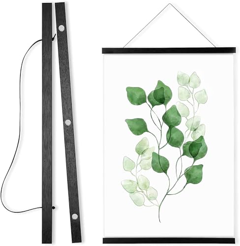 WITCOLOR 25x17 25x36 25x25 Poster Frame, Magnetic Black Wood Wooden Frame Hanger for Photo Picture Canvas Artwork Art Print Wall Hanging (1 Pack, 25", Black) - color: Teak Black, size: 25 Inch