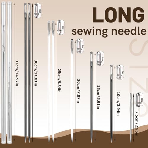 Upholstery Needles for Hand Sewing Needles 3" 4" 6" 8" 10" 12" Long Needle - size: 3-12 in