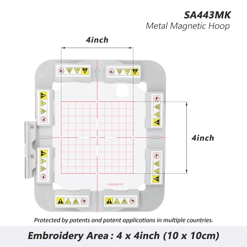 Sew Tech Magnetic Embroidery Hoop for Brother, 4x4in 100x100mm Bar SA443 - color: 4"×4" - SA443MK