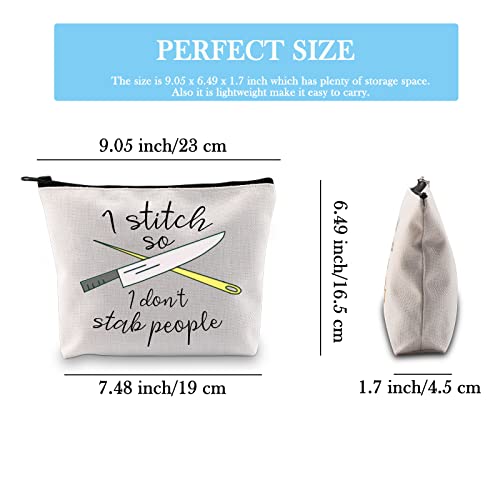 GJTIM Needleworker Gift Cross Stitch Project Bag - I Stitch So I Don't Stab People Sewing Project Bag for Cross Stitch Lover - color: Stab People Bag