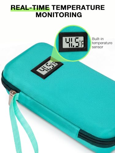 YOUSHARES Custom-Fit Travel Case for 2 Zepbound/Mounjaro with Temp Display - color: 01 Green-custom Ice Brick