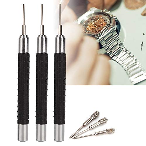 Watch Band Link Remover Watch Pin Band Chain Link Remover Pin Punch Strap Adjuster Watch Repairing Tool, 0.7mm 0.8mm 0.9mm Tool Set