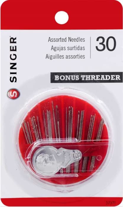 Coats & Clark All Purpose Thread 400 Yards White Black (1 Black and 1 White Dual Duty All Purpose Thread - 400 Yards Each Spool - Bundled with 30 Assorted Hand Needles and Needle Threader)