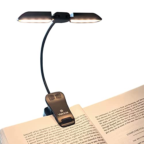 Vekkia 14 LED Rechargeable Book Light for Reading at Night - color: Jet Black