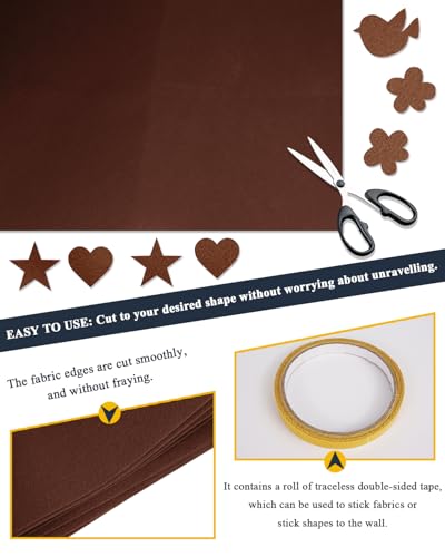Brown Felt Fabric 72" x 18", Large Stiff Craft Felt Sheet by The Yard - color: Brown, size: 72" X 18" (0.5 Yard)