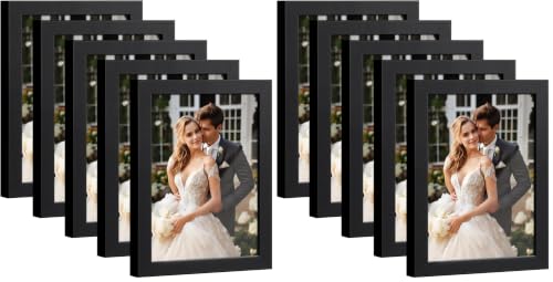 HappyHapi 4x6 Picture Frame Set of 5, Black Frames Display Photo 3.5x5 with Mat or 4x6 without, Gallery Wall Frame Set, Wall or Tabletop Display (Black) (Pack of 2) - color: Black, size: 4x6 (Pack of 2)
