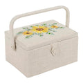 Hobby Gift Medium Sewing Box Organiser - color: Embroidered Eucalyptus