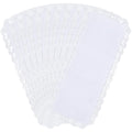 1 Box 10Pcs Cross Stitch Blank Bookmarks Embroidery Needlework Fabric 8 Inch Lace Edge Rectangle White Reading Linen Bookmark Felt Backing for Readers Beginners Crosstitch DIY Craft Supply