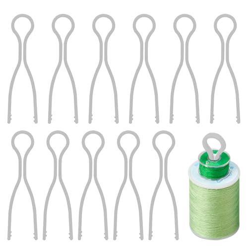 50 PCS Sewing Bobbin Thread Holders,Sewing Thread and Bobbin Organizer Holder Accessories and Supplies for Craft Embroidery Plastic Spool Clamps Spools Organizers,Grey, LXLVOUEG - color: Grey-50PCS