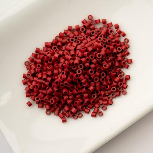 John Bead 25g Cylin Beads Claret 11/0 Glass Cylindrical Seed Beads for Jewelry Bracelets Necklaces Earrings Making Embroidery - color: Opaque Claret Matte