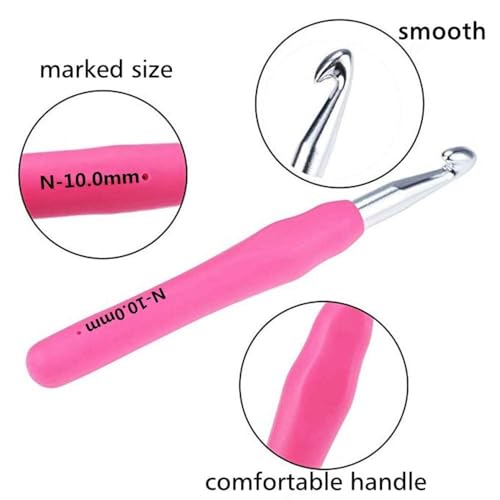 Yarniss Large Ergonomic Crochet Hooks Set 6.5mm 7.0mm 8.0mm 9.0mm 10.0mm - size: 5 Size(6.5~10.0mm)