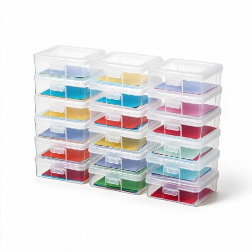 novelinks Plastic Small Storage Containers with Lids for Organizing - color: 18 Pack Small -Clear