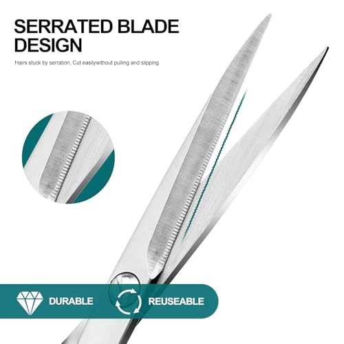4.9-inch Professional Grooming Scissors for Men Facial Hair Removalr - color: Silver