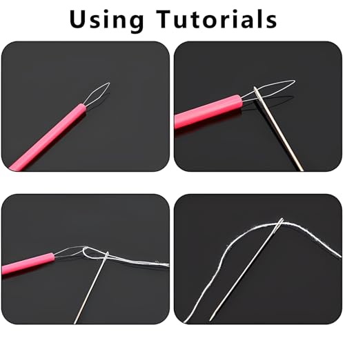 Set of 10 Needle Threaders Tool Cylindrical Handle for Hand Sewing Embroidery Cross Stitch Beading Threading DIY(Multicolor) - color: Multicolor