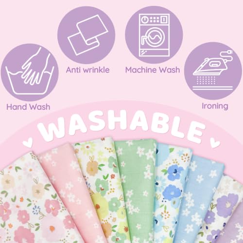 Aubliss 8pcs Fat Quarter Fabric Bundles (100% Cotton - 20'' x 20'') - color: Pastel
