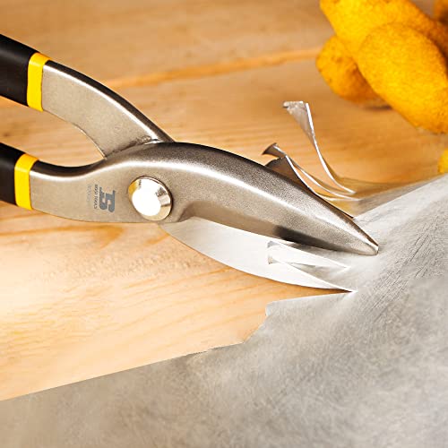 8" Straight Pattern Tin Snips Metal Cutters, High Strength Forged - size: 8 Inch