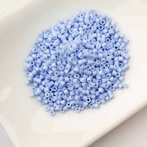 John Bead 25g Cylin Beads Opaque Bluebell Mist 11/0 Glass Cylindrical Seed Beads for Jewelry Bracelets Necklaces Earrings Making Embroidery - color: Bluebell Mist