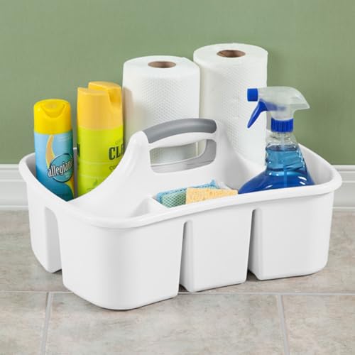 Sterilite Divided Ultra Caddy Storage Organizer for Bathroom, White, 4-Pack - size: 6 Pack