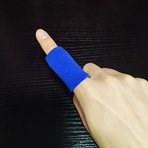 20 Pcs Finger Sleeves Protectors, Elastic Sport Finger Sleeves, Blue/Black - color: Blue,black