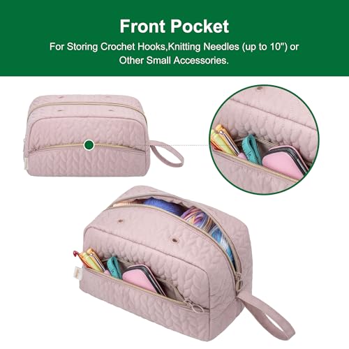 KarSyon Crochet Bag for Yarn Storage Knitting Crochet Supplies Accessories - color: Pink