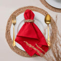 Blue Needles Solid Cloth Napkins 100% Cotton Set of 6-18 x 18 Inches - color: Red, size: 18" x 18" (Set of 6)