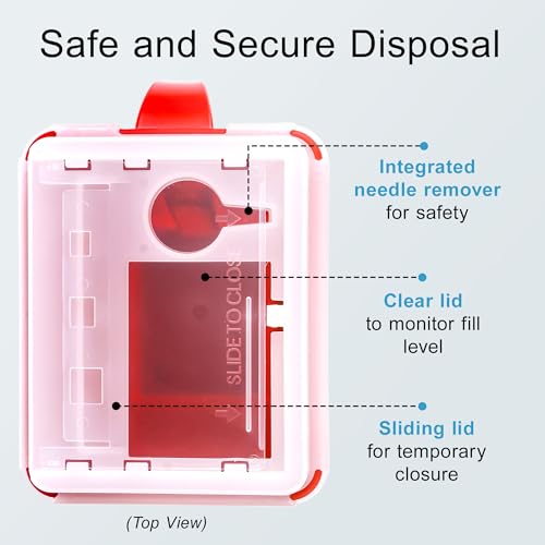 Sharps Container - Small Sharps Containers for Home Use, Travel & Disposal - size: 1 Quart