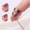 2 Pack Adjustable Metal Sewing Thimbles S+M – Finger Protector for Quilting Embroidery Needlework and DIY Craft Safety Use - color: 2 Rose Gold