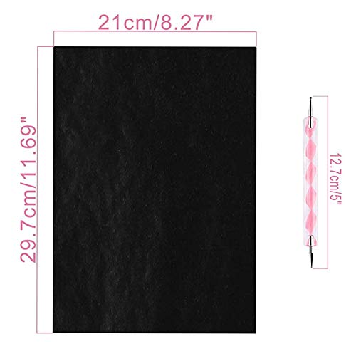 Yesallwas 100 Sheets Transfer Tracing Carbon Paper for Wood, Paper, Canvas and Other Art Surfaces with 5 Pieces Double Ended Tracing Stylus - color: Multicolor 100