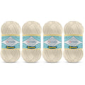 TROYARN Summer (4- Skeins Pack) Silk Effect Hand Knitting Yarn Crochet Art Lace Craft 100% Microfiber Acrylic 4x100 gr (4x383 yds) (105001 - Cream) - color: 105001 - Cream, size: 4 Skein