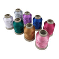 Mixed Color Embroidery Thread Set of 8 | 102 | 3325 | 9764 | 8036 | 9048 | 9139 | 8623 | White | 15 Gr Polyester Embroidery Machine Thread (8, Dark Patel Colors) - color: Dark patel colors