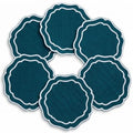 Linen Coasters for Drinks Set of 6, Peacock - color: 1122 - Peacock, size: 6 inches